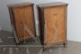 Pair of antique Charles X Italian bedside tables in solid walnut