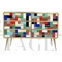 Chest of drawers with multicolored Murano glass tiles