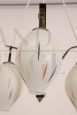 Italian modern antique chandelier with colored opal glass lights