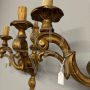 Pair of antique wall lights from the mid-19th century in carved and gilded wood