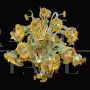 Artistic Murano glass chandelier with sunflowers