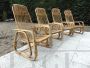 Set of 4 vintage bamboo armchairs