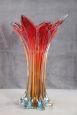 Vintage orange and red Murano glass vase, 1960s   