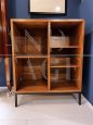 Teak wood vintage open bookcase, Italy 1960s