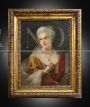 Antique painting with portrait of a noblewoman from the family of Charles III of Bourbon