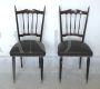 Pair of Chiavarine chairs from the 1960s with gray skai seat     