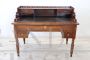 Antique Louis Philippe ladies' desk with upstand in solid walnut, 19th century