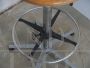 Vintage office stool with wheels and footrest, 1970s