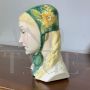 Girl with handkerchief, art deco sculpture by Antonio Ronzan in ceramic