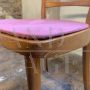 Set of 4 vintage Scandinavian style chairs in old pink velvet