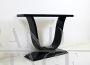 Art Deco style console table in black lacquered wood, Italy 1980s