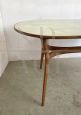 1950s Ico Parisi style table with marble effect glass top