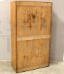 Oak double roller shutter office filing cabinet