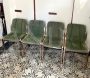 Set of 4 design chairs by Vittorio Gregotti in green suede