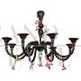 Artistic Murano glass chandelier with carnival characters