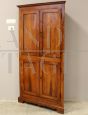 Antique corner cupboard in cherry wood, 19th century Italy