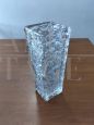 Vintage vase in worked transparent glass