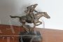 Antique bronze sculpture with Bersagliere on horseback from the late 19th century