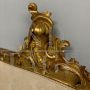 Antique 19th century bed headboard in carved wood with gold leaf