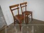 Pair of bistro chairs in dark beech wood, 1950s