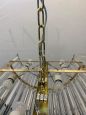 Horizontal chandelier in Murano glass and brass