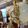 Large late 19th century Art Nouveau chandelier with golden swans