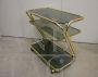 Morex brass and smoked glass serving trolley, Italy 1970s                            