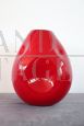 1970s vase in red layered Murano glass, with modern shapes