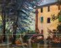 Painting Country house with garden, signed