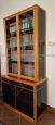 Vintage Torrigiani display bookcase in walnut and black crystal, 1990s