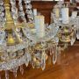 Large gilded bronze chandelier with crystals from the early 1900s