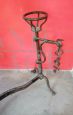 Vintage iron fireplace andiron with pot holder