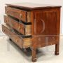 Antique Empire dresser in threaded walnut, 19th century Italy