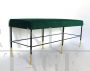 Modern design bench with brass feet, Italy 1970s