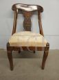 Antique armchair from the Charles X era in solid walnut, early 19th century