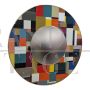 Round mirror in multicolored glass