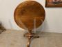 Antique round snap top walnut table from the Louis Philippe era - 1850