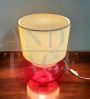 B0211 Ikea red glass table lamp from the 90s