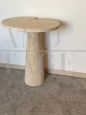 Coffee table designed by Angelo Mangiarotti in Italian travertine, Eros series