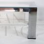 Vintage glass and steel coffee table, 1980s