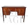 Antique Louis XVI style desk with drawers and inlaid threads