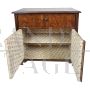 Antique style two-door walnut sideboard with drop-down compartment