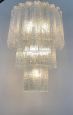 Chandelier with cascading Murano glass tubes attributed to Venini