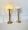 Pair of vintage brass table lamps, mid-century design from the 1970s