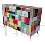 4-drawer dresser with multicolored glass tiles