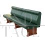 Vintage style wall bench in green leather