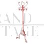 Vintage coat stand in red lacquered iron, early 1900s            