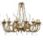 Sumptuous gilded bronze chandelier with 19 lights