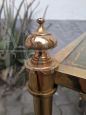 Vintage brass coffee table with leather tops