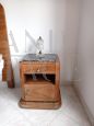 Pair of 1950s bedside tables with black marble top